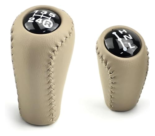 Für T&oyota Für Land Cruiser Für Prado FJ150 FJ120 MT Holz Farbe Manuelle Getriebe Schaltknauf Stick Shifter Handball Schaltknauf Knauf(2pcs Beige) von FAHBSTR