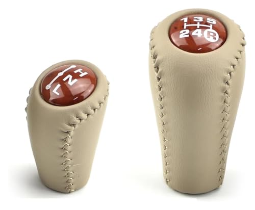 Für T&oyota Für Land Cruiser Für Prado FJ150 FJ120 MT Holz Farbe Manuelle Getriebe Schaltknauf Stick Shifter Handball Schaltknauf Knauf(2pcs Beige Walnut) von FAHBSTR