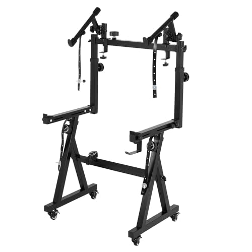 FAHKNS Dual-Klavier-Keyboard-Ständer, 2. Ebene, robust, Z-Stil, verstellbare Höhe und Breite, Keyboard-Ständer mit Rädern für Synthese- und elektrische digitale Tastaturen, passend für 54/61/88 Tasten FAHKNS Dual-Klavier-Keyboard-Ständer, 2. Ebene, robust, Z-Stil, verstellbare Höhe und Breite, Keyboard-Ständer mit Rädern für Synthese- und elektrische digitale Tastaturen, passend für 54/61/88 Tasten von FAHKNS