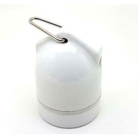 FAI - Make porzellan lampenfassung e27 glÄnzend weiß emailliert mit haken 0161/sm/bi von FAI
