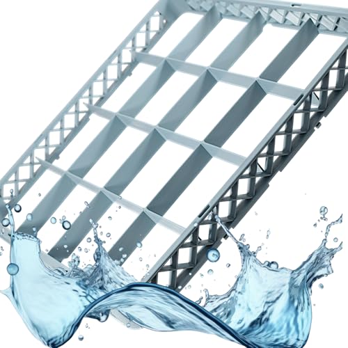 Kerafactum Aufsatz Erweiterungselement 50x50 cm aus BPA-Free Kunststoff Korb Element für Spülkorb 16 Felder, graublau Korbaufsatz für Gläser & Tassen, erweiterbar universell für Gastro Spülmaschine von Faimex