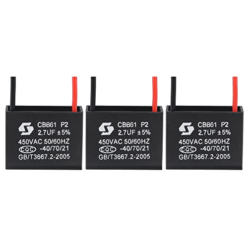 3 Stück Deckenventilator-Kondensator CBB61, metallisierter Polypropylen-Folienkondensator, ideal for Ventilatoren, Pumpen, Motoren, laufend Kondensator Bastelmaterial von FAIRAH