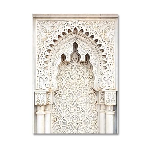 FAIRFOCUS Leinwandbilder Wohnzimmer Schöne Wohnzimmerbilder Room Decore Islamische Beige Moschee Poster Leinwand Drucke Marokko Wandkunst Malerei Bilder Böhmen Heimtextilien von FAIRFOCUS