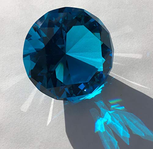 FAIRY TAIL & GLITZER FEE Glasdiamant Kristallglas 5 cm Diamant Brillant Dekodiamant Glas (Ozean Blau) von FAIRY TAIL & GLITZER FEE
