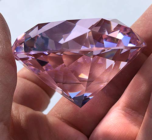 FAIRY TAIL & GLITZER FEE Glasdiamant Kristallglas 5 cm Diamant Brillant Dekodiamant Glas (Rosa) von FAIRY TAIL & GLITZER FEE