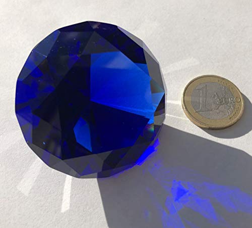 FAIRY TAIL & GLITZER FEE Glasdiamant Kristallglas 5 cm Diamant Brillant Dekodiamant Glas (Saphir Blau) von FAIRY TAIL & GLITZER FEE