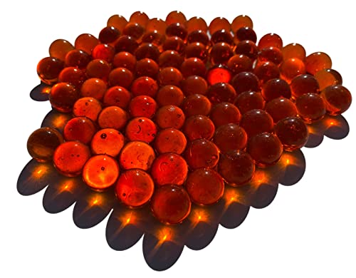 FAIRY TAIL & GLITZER FEE Glaskugeln Durchsichtig Rot Orange 16mm 500gr Murmel Murmeln Kugeln Glas Dekokugeln von FAIRY TAIL & GLITZER FEE