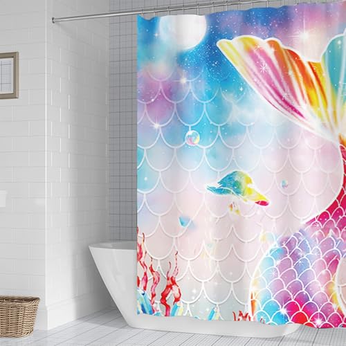 FAIRYGATE Bad Vorhang Duschvorhang 180x180cm Badewanne Bunt Abstrakt Moderne Kunst Wasserdicht Polyester Stoff Waschbar Badevorhang mit 12 Duschvorhangringe B8719 von FAIRYGATE