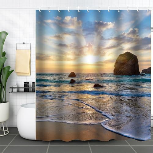 FAIRYGATE Bad Vorhang Duschvorhang Dusch Vorhang Duschvorhan Duschvorhanggewichte Duschvorhang Bathtub Curtain Starke Tischdecken Vorhang für Dusche Vorhänge mit 12 Duschvorhangringen B8819 von FAIRYGATE