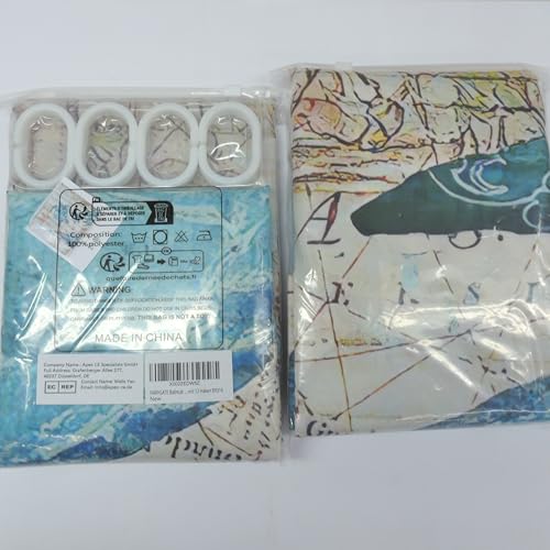 FAIRYGATE Bathtub Curtain Duschvorhang Duschvorhänge 180 x 180 cm Anti Schimmel Wasserdicht Polyester Stoff Waschbar Bad Vorhäng für Badzimmer mit 12 Haken B9316 von FAIRYGATE