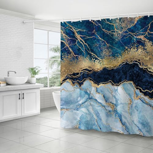 FAIRYGATE Duchvorhang. für Badewanne Set Duschvorhang Marmor Bath Curtain 180 x 180 cm Duschvorhang Shower Dekor Marmor Muster für Badezimmer Wasserdicht Polyester Material Duschvorhänge B8915 von FAIRYGATE