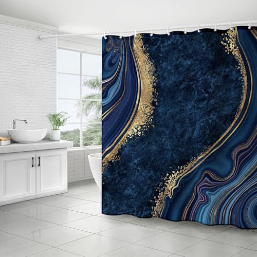 FAIRYGATE Duschborhang Marmor Duschvorhang Gold Shower Curtain Duschvorhang Vorhang Indoor Wasserdicht Gardinenbeschwerer für Gardinen Tischdecken Verhindert das Blasen des Duschvorhangs B9013 von FAIRYGATE