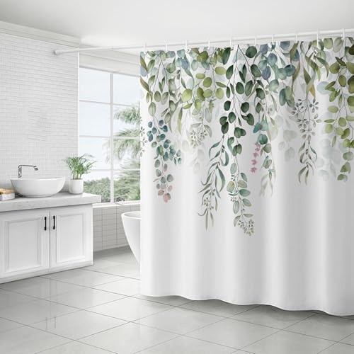 FAIRYGATE Duschvorhang Grüne Blätter Badvorhang Wasserdichter Duschvorhang Shower Curtains Waschbar Schnelltrocknend Textil Stoff Polyester Badewanne Vorhang mit 12 Duschvorhängeringen B9421 FAIRYGATE Duschvorhang Grüne Blätter Badvorhang Wasserdichter Duschvorhang Shower Curtains Waschbar Schnelltrocknend Textil Stoff Polyester Badewanne Vorhang mit 12 Duschvorhängeringen B9421 von FAIRYGATE