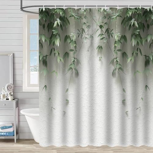 FAIRYGATE Duschvorhang Überlänge Duschvorhang für Badewanne Mordener Stil Stoffliches Gewebe Badezimmerdekorationsset mit Haken 180 x 180 cm Anti Schimmel Wasserdicht Bath Curtain B9624 von FAIRYGATE