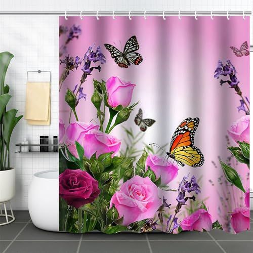 FAIRYGATE Duschvorhang Wasserdichtes Gewebe Bad Vorhang Polyester Bathroom Curtain Schnell Trocknende Duschvorhänge mit 12 Haken Ringe 180x180cm B9107 FAIRYGATE Duschvorhang Wasserdichtes Gewebe Bad Vorhang Polyester Bathroom Curtain Schnell Trocknende Duschvorhänge mit 12 Haken Ringe 180x180cm B9107 von FAIRYGATE