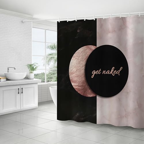 FAIRYGATE Guschvorhang Polyester 180 Badewannenvorhang Duschvorhang Textil Schimmelresistent und Wasserabweisend Duschvorhänge mit Duschvorhangringe Shower Curtains für Dusche und Badewanne B8923 von FAIRYGATE