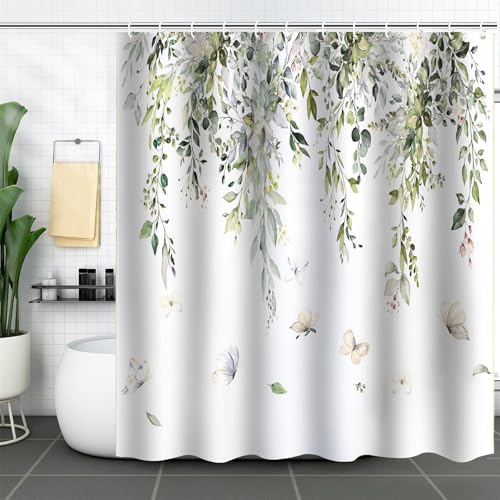 FAIRYGATE Shower Curtains Anti Schimmel Duschvorhang Antibakteriell Waschbar Wasserdicht Polyester 180x180cm mit 12 Duschvorhangringen Polyester Stoff B9509 von FAIRYGATE