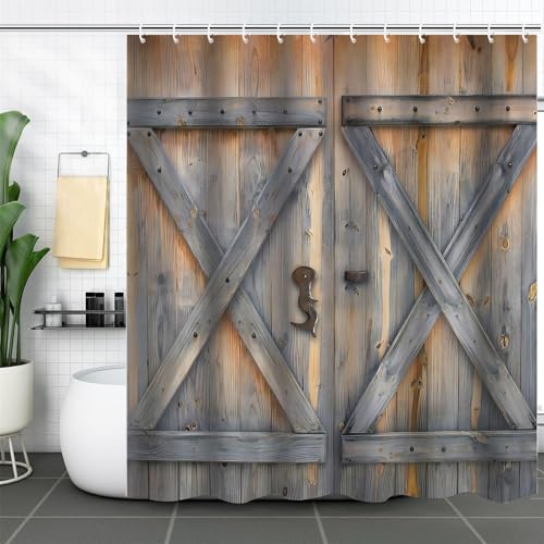 FAIRYGATE Vorhang Badezimmer Fenster Curtains Bad Vorhang Duschvorhang 180x180 cm Einfachheit Waschbar Duschvorhänge Polyester Textil Wasserdicht Badevorhang für Badewanne mit 12 Haken B8320 von FAIRYGATE