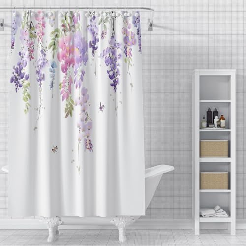 FAIRYGATE Vorhang Weiss Duschvorhang Abstrakt Blätter Vorhang Dusche Polyester Duschvorhang Blätter Design Mordener Badewanne Bathtub Curtain Bunt Antischimmel Waschbar 180X180CM mit Haken B9420 FAIRYGATE Vorhang Weiss Duschvorhang Abstrakt Blätter Vorhang Dusche Polyester Duschvorhang Blätter Design Mordener Badewanne Bathtub Curtain Bunt Antischimmel Waschbar 180X180CM mit Haken B9420 von FAIRYGATE
