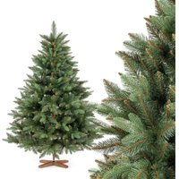 Fairytrees - Künstlicher Weihnachtsbaum Nordmanntanne Premium, mit braunem Stamm und Echtholz Baumständer Fairytrees - Künstlicher Weihnachtsbaum Nordmanntanne Premium, mit braunem Stamm und Echtholz Baumständer von FAIRYTREES