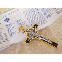 Vergoldetes St. Benedikt Medaillenkruzifix 3 "Hoch/Crucifijo Mit Medaille Von San Benito Und Tono Oro Vergoldetes St. Benedikt Medaillenkruzifix 3 "Hoch/Crucifijo Mit Medaille Von San Benito Und Tono Oro von FAITHPIECES