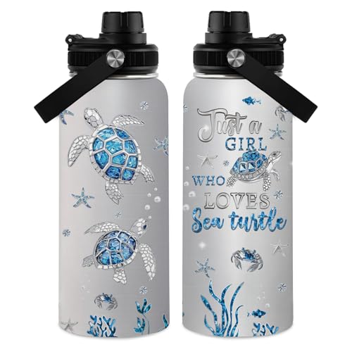 FAIVHSO Meeresschildkröten-Geschenke, isolierte Wasserflasche, Edelstahl, Sport-Reiseflaschen, Meeresschildkröten-Wasserflaschen, Geschenke für Damen und Herren, 907 ml von FAIVHSO