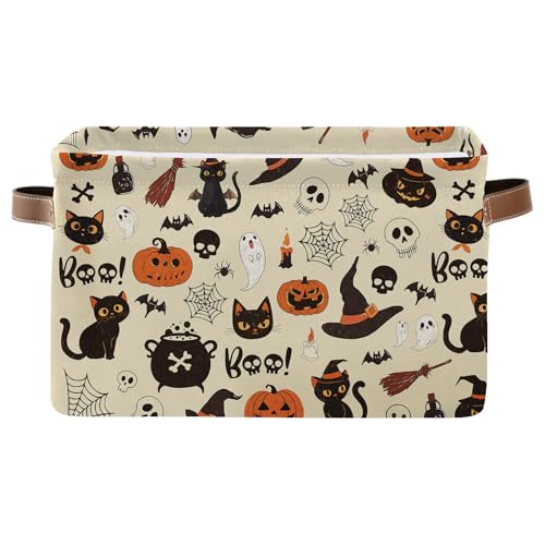 Gruseliger Halloween-Korb mit Griffen, Halloween-Geschenkkorb, niedlicher Halloween-Grusel-Aufbewahrungskorb für Schlafzimmer, Heimbüro, gruselige Korb-Dekorationen für Erwachsene, Frauen, Freundin Gruseliger Halloween-Korb mit Griffen, Halloween-Geschenkkorb, niedlicher Halloween-Grusel-Aufbewahrungskorb für Schlafzimmer, Heimbüro, gruselige Korb-Dekorationen für Erwachsene, Frauen, Freundin von FAIVHSO