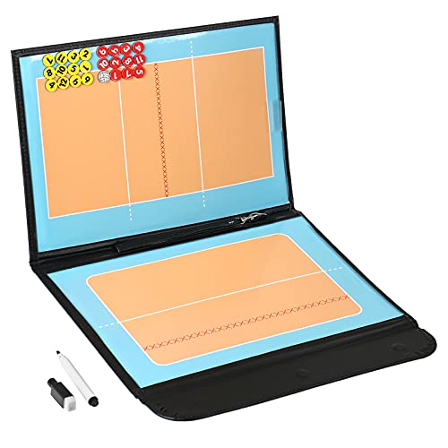 FAJIA Faltbares Volleyball Magnetic Tactic Board Coaching Strategiebrett mit Markerstücken und 2-in-1-Stift von FAJIA