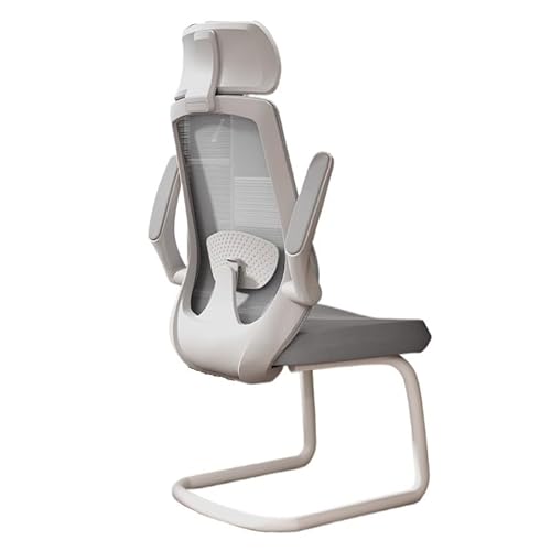 Bürostuhl Ergonomisch Ergonomischer Bürostuhl ohne Rollen, Gaming-Stuhl mit verstellbaren Armlehnen, Schreibtischstuhl for das Homeoffice, Arbeitsstuhl mit Lendenwirbelstütze Arbeitsstuhl(Grigio) von FAJNUZI2024