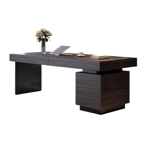 Computertisch Minimalistischer leichter Luxus-Schreibtisch for Zuhause, Arbeitszimmer, Schlafzimmer, Schreibtisch aus geräuchertem Holz, PC-Tisch, einfacher High-End-Büroschreibtisch(240x70x75cm) von FAJNUZI2024