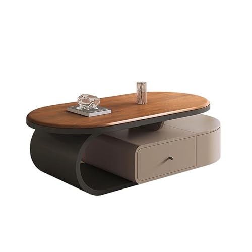 Couchtisch Ausziehbarer ovaler Couchtisch for kleine Räume, modernes minimalistisches Walnuss-Finish, stilvoller und funktionaler Teetisch for das Wohnzimmer, perfekt for den Heimgebrauch Wohnzimmerti von FAJNUZI2024