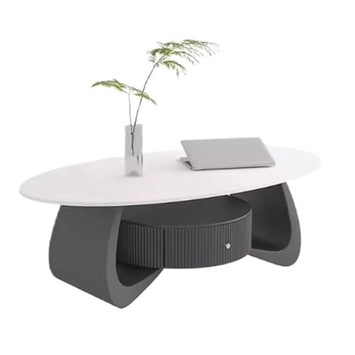 Couchtisch Couchtisch aus Steinplatte for das Wohnzimmer, Kleiner ovaler Tisch for den Haushalt, platzsparend Wohnzimmertisch(Multi-Colored,Groß) von FAJNUZI2024