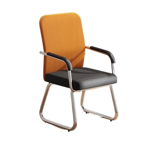 FAJNUZI2024 Bürostuhl Ergonomisch Atmungsaktiver Schreibtischstuhl aus Netzgewebe mit Armlehnen und verchromtem Metallrahmen. Ergonomischer Schreibtischstuhl. Bequemer Bürostuhl. Arbeitsstuhl(Orange) von FAJNUZI2024