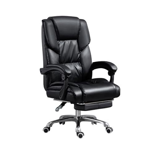 FAJNUZI2024 Bürostuhl Ergonomisch Bürostuhl, bequemer, langlebiger Sitzstuhl, Liegestuhl, Computerstuhl, Drehstuhl, Heimschreibtischstuhl, Business-Stuhl Arbeitsstuhl(Schwarz) von FAJNUZI2024