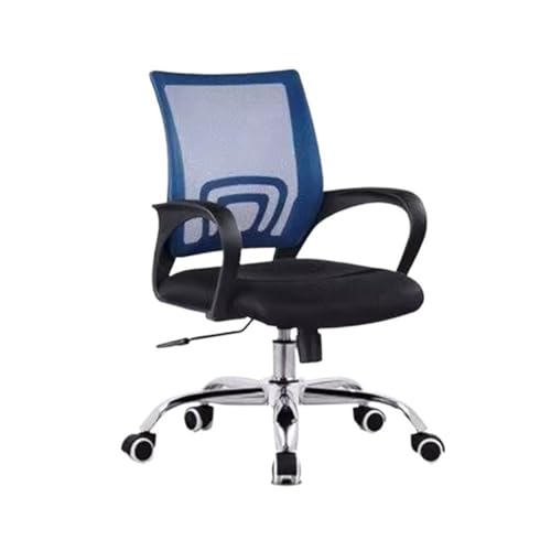 FAJNUZI2024 Bürostuhl Ergonomisch Computerstuhl Konferenz Bürostuhl Rückenlehne Einfacher Heimstudienstuhl Bequemer drehbarer mobiler Stuhl Arbeitsstuhl(Blue+Black) von FAJNUZI2024