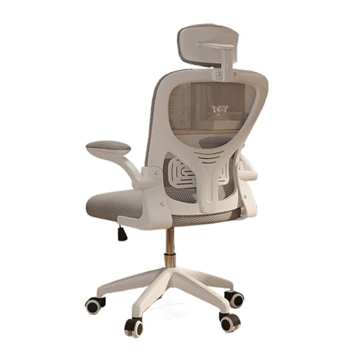 FAJNUZI2024 Bürostuhl Ergonomisch Ergonomischer Bürostuhl mit hoher Rückenlehne, Kopfstütze, Executive-Stuhl, Nylonrädern und verstellbaren Armlehnen, Netz-Rollstuhl Arbeitsstuhl(Weiß) von FAJNUZI2024