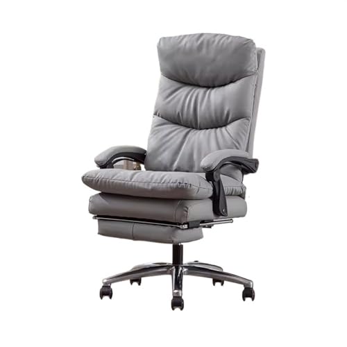 FAJNUZI2024 Bürostuhl Ergonomisch Ergonomischer Computerstuhl, Haushalts-Chefstuhl, Liege-Bürostuhl, Drehstuhl, bequemer sitzender Gaming-Sitz for die Mittagspause Arbeitsstuhl(Grigio) von FAJNUZI2024