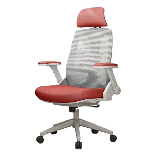 FAJNUZI2024 Bürostuhl Ergonomisch Ergonomischer Stuhl mit Lordosenstütze, Bürostuhl, bequemer, drehbarer Computerstuhl for das Arbeitszimmer zu Hause, Schreibtischstuhl Arbeitsstuhl(Red) von FAJNUZI2024