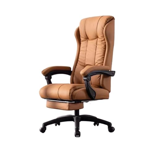 FAJNUZI2024 Bürostuhl Ergonomisch Heimcomputerstuhl, bequemer Liege-Bürostuhl, ergonomischer Stuhl, Gaming-Stuhl mit hoher Rückenlehne Arbeitsstuhl(Orange) von FAJNUZI2024