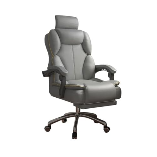 FAJNUZI2024 Bürostuhl Ergonomisch Home Comfort Gaming-Stuhl mit hoher Rückenlehne, sitzender Hebe-Sessel, Schlafzimmer-Drehstuhl, Sofa-Sitz, Bürostuhl Arbeitsstuhl(Grigio) von FAJNUZI2024