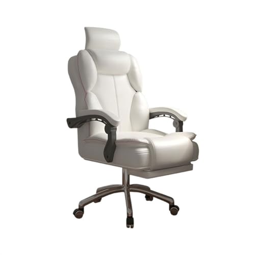 FAJNUZI2024 Bürostuhl Ergonomisch Home Comfort Gaming-Stuhl mit hoher Rückenlehne, sitzender Hebe-Sessel, Schlafzimmer-Drehstuhl, Sofa-Sitz, Bürostuhl Arbeitsstuhl(Weiß) von FAJNUZI2024