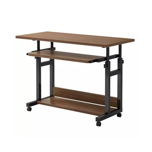 FAJNUZI2024 Computertisch Erhöhter Computer-Desktop-Schreibtisch, Kleiner Haushalts-Büroschreibtisch mit Tastaturunterstützung, beweglicher Notebook-Nachttisch mit Rädern von FAJNUZI2024