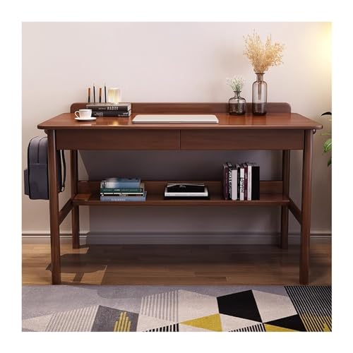 FAJNUZI2024 Computertisch Holz Schreibtisch Büro Schublade Studie Tisch Werkbank Hause Schreiben PC Desktop Schlafzimmer Rechteckigen(Bruin,120x60x75cm) von FAJNUZI2024