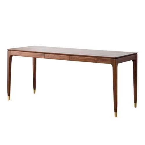 FAJNUZI2024 Computertisch Moderner Schreibtisch aus Holz, rechteckiger Laptoptisch im schlichten Stil mit versteckter Schublade, Dunkles Walnussholz(L) von FAJNUZI2024