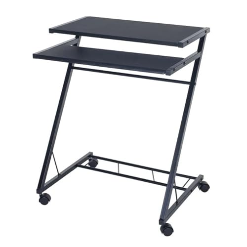FAJNUZI2024 Computertisch Tragbarer Schreibtisch-Roll-Laptopwagen mit Rollen und Faltbarer Computerwagen Computer-Workstation mit Rädern von FAJNUZI2024