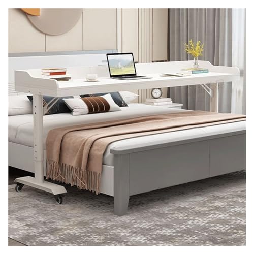 FAJNUZI2024 Computertisch Überbetttisch mit Rollen, Verstellbarer, mobiler Stehpult for den Heimgebrauch und im Krankenhaus mit Rädern(150x40x68cm) von FAJNUZI2024