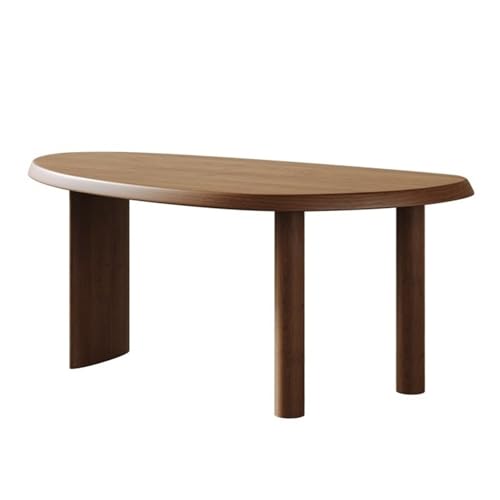 FAJNUZI2024 Computertisch Unregelmäßiger Laptop-Schreibtisch aus Holz mit 3 Beinen, moderner Schreibtisch-Arbeitsplatz in Mangoform for das Home Office(S) von FAJNUZI2024