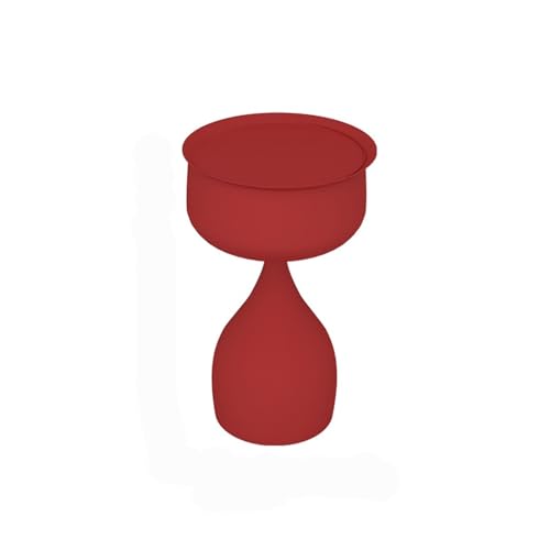 FAJNUZI2024 Couchtisch Beistelltisch, runder, Abnehmbarer Beistelltisch aus Metall for Wohnzimmer, Schlafzimmer, Teestube, Café, Kleiner runder Tisch Wohnzimmertisch(Red) von FAJNUZI2024