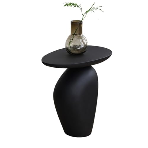 FAJNUZI2024 Couchtisch Beistelltisch in Schwarz-Kieselsteinform im Vintage-Stil for Wohnzimmer und Schlafzimmer, Akzenttisch for Sofa oder Nachttisch Wohnzimmertisch von FAJNUZI2024