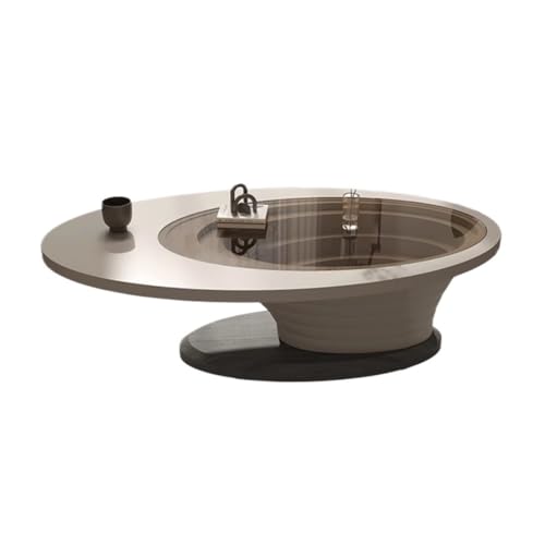 FAJNUZI2024 Couchtisch Moderner minimalistischer ovaler Couchtisch for das Wohnzimmer, kreatives Design, platzsparender Heim-Teetisch for kleine Wohnungen Wohnzimmertisch(130cm) von FAJNUZI2024